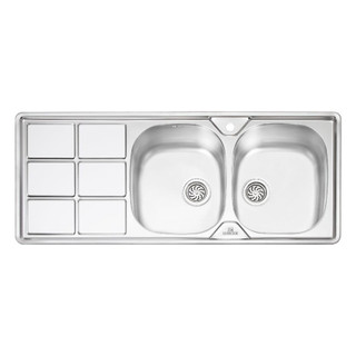 سینک ظرفشویی پرنیان مدل PS1224 توکار ۲ لگن استیل